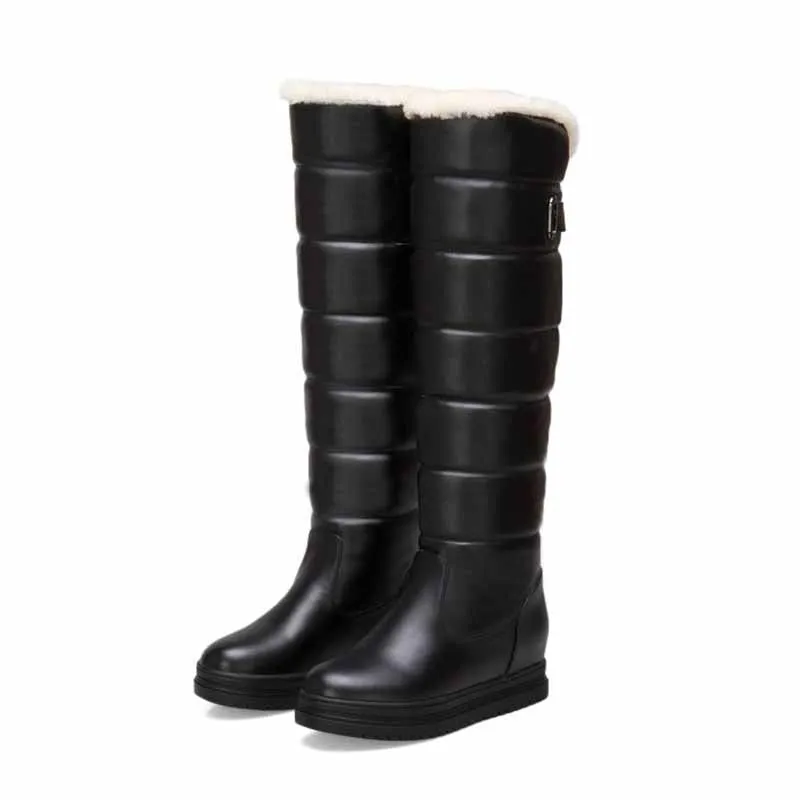Women Winter Boots Thick Fleece Platform Warm Knee High Snow Boots