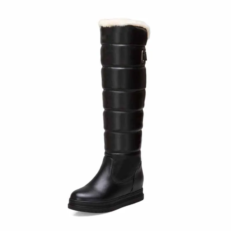 Women Winter Boots Thick Fleece Platform Warm Knee High Snow Boots