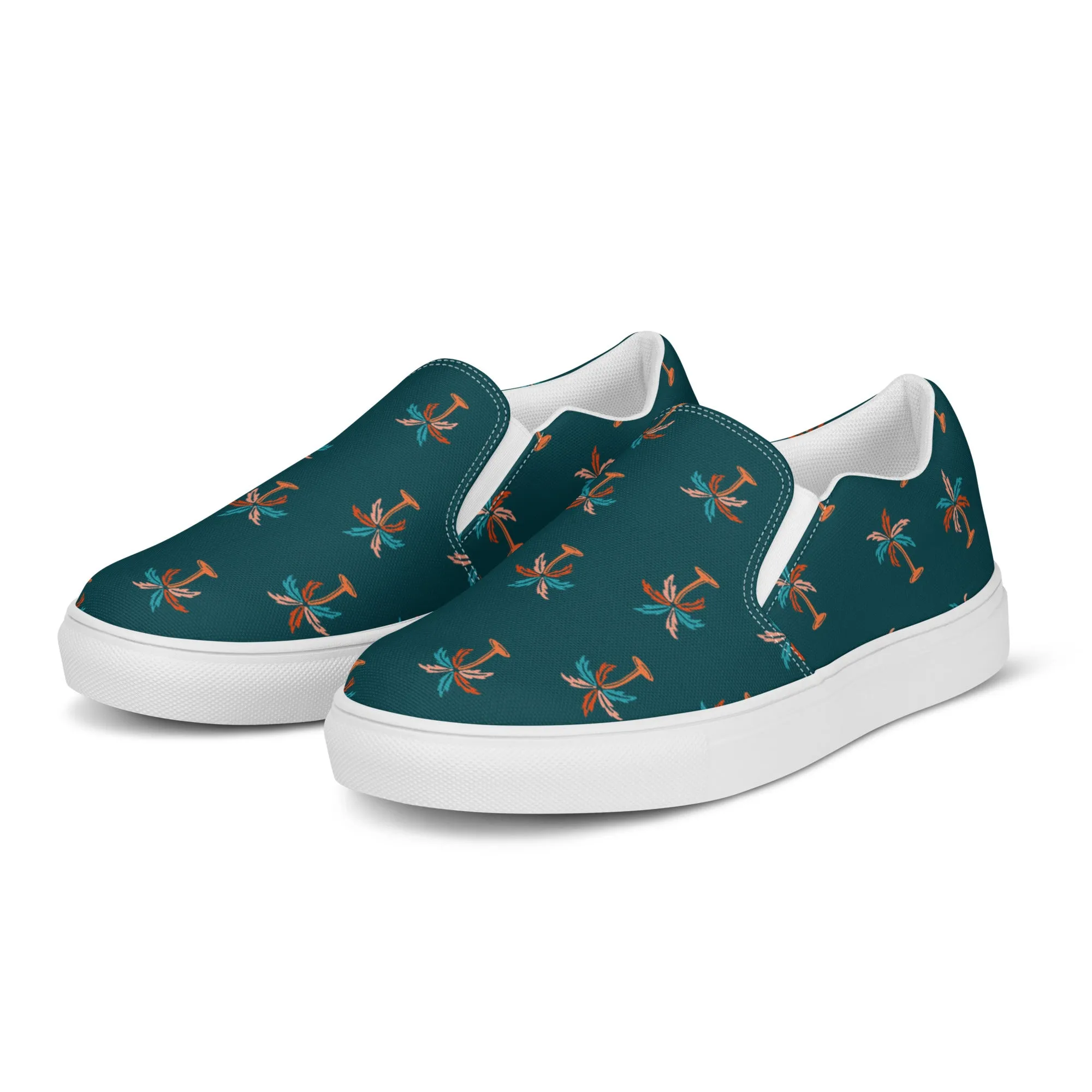 Women’s slip-on canvas shoes with Palm Trees Design, Women's casual summer shoes