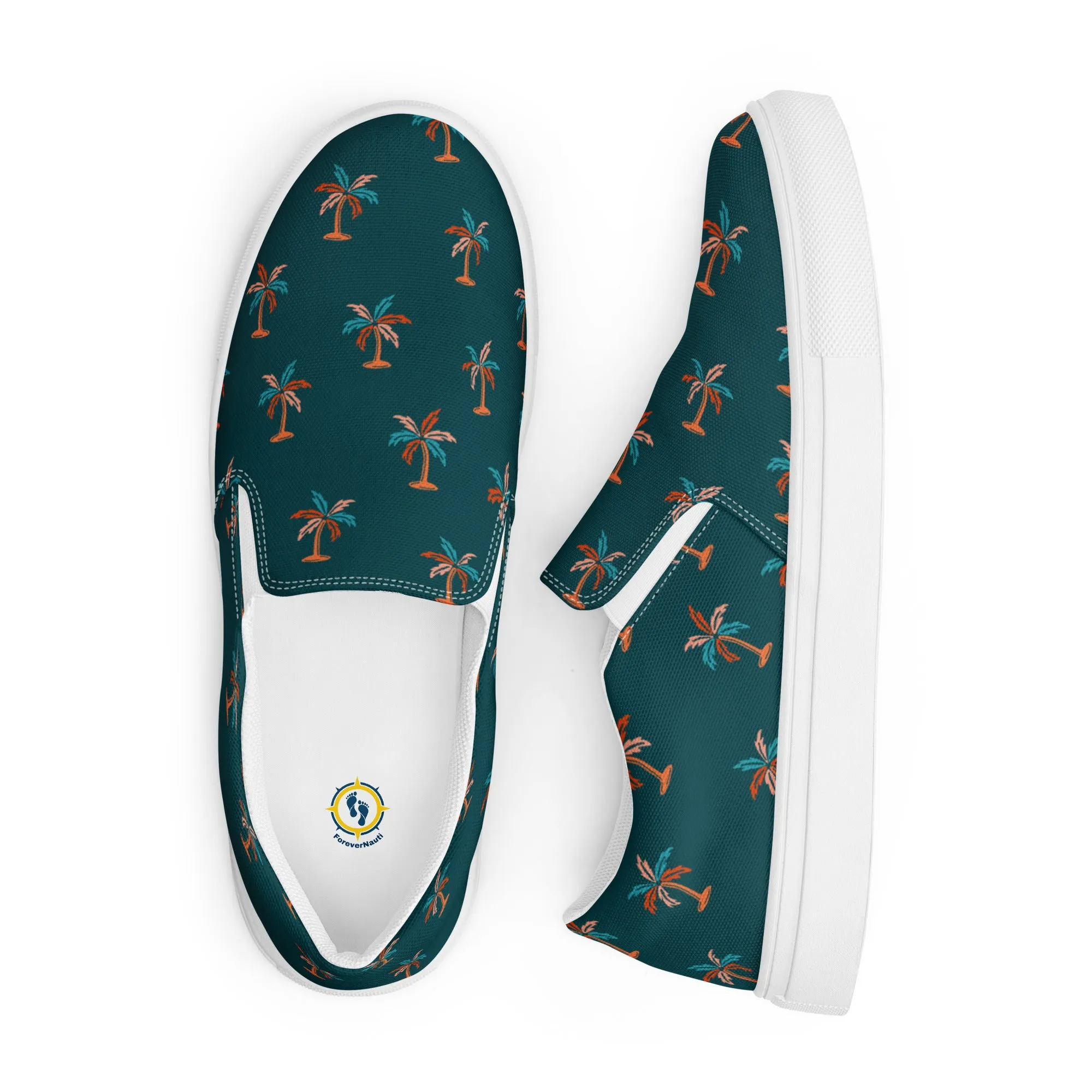 Women’s slip-on canvas shoes with Palm Trees Design, Women's casual summer shoes