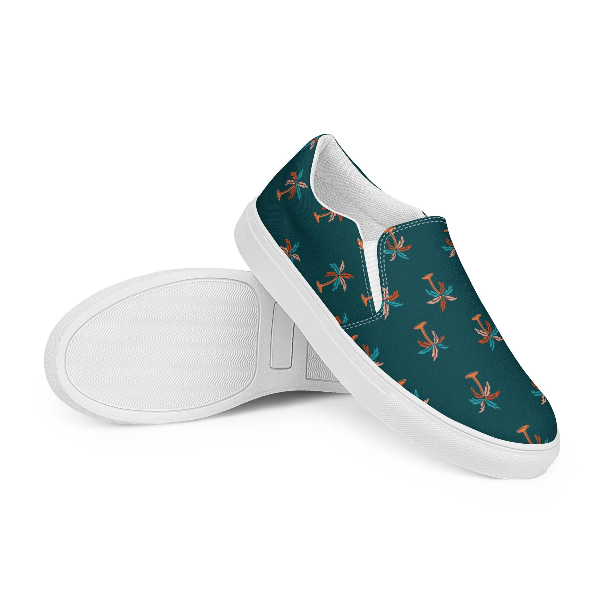 Women’s slip-on canvas shoes with Palm Trees Design, Women's casual summer shoes